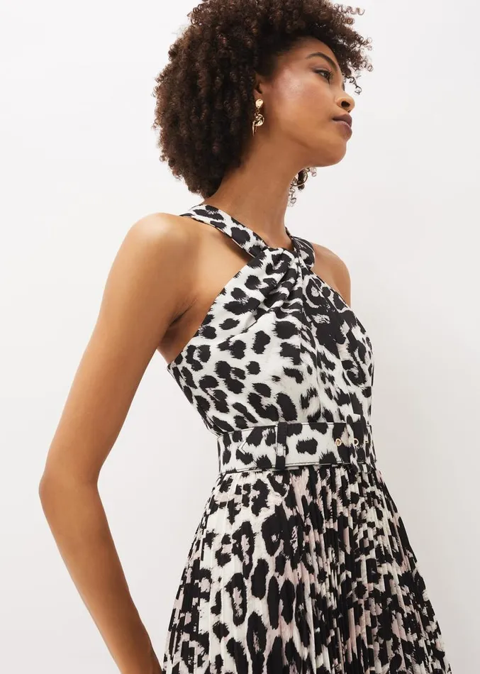 Chelsie Leopard Print Midaxi Dress Multicoloured Women Phase Eight Dresses