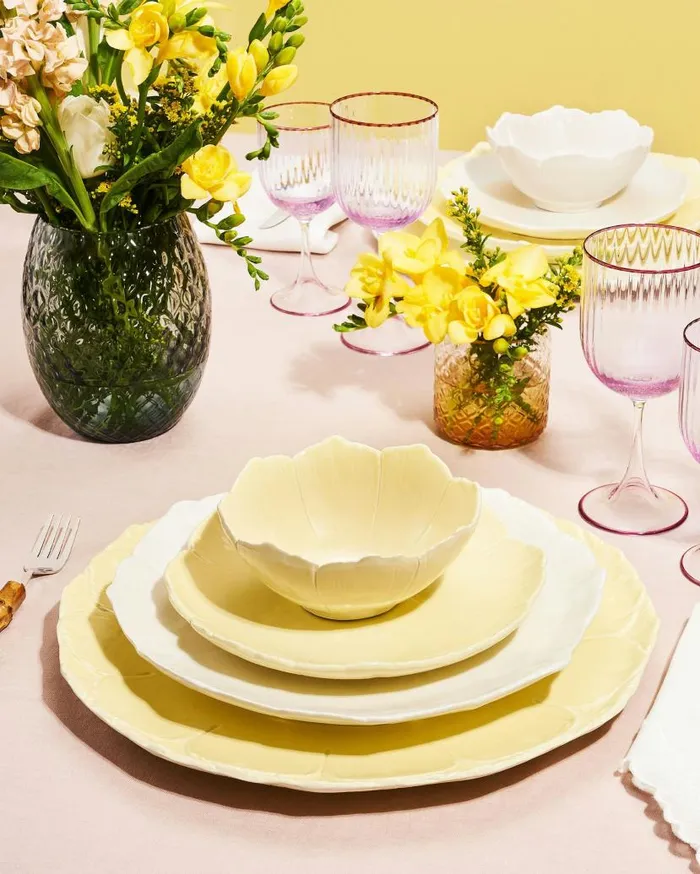 Cherry Blossom Fruit Bowl Yellow Women Aquazzura Dinnerware Cherry Blossom Fruit Bowl Yellow Women Aquazzura Dinnerware