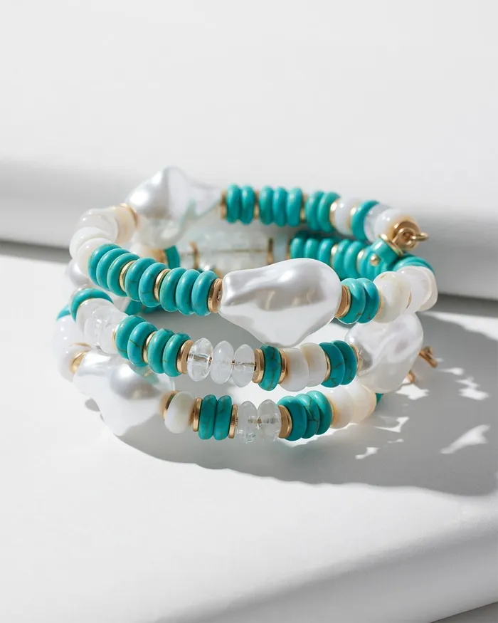 Chico039s Coil Bracelet Turq Women Bracelets