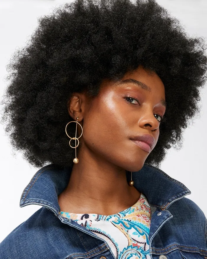 Chico039s Gold Linear Drop Earrings Gold Women Earrings