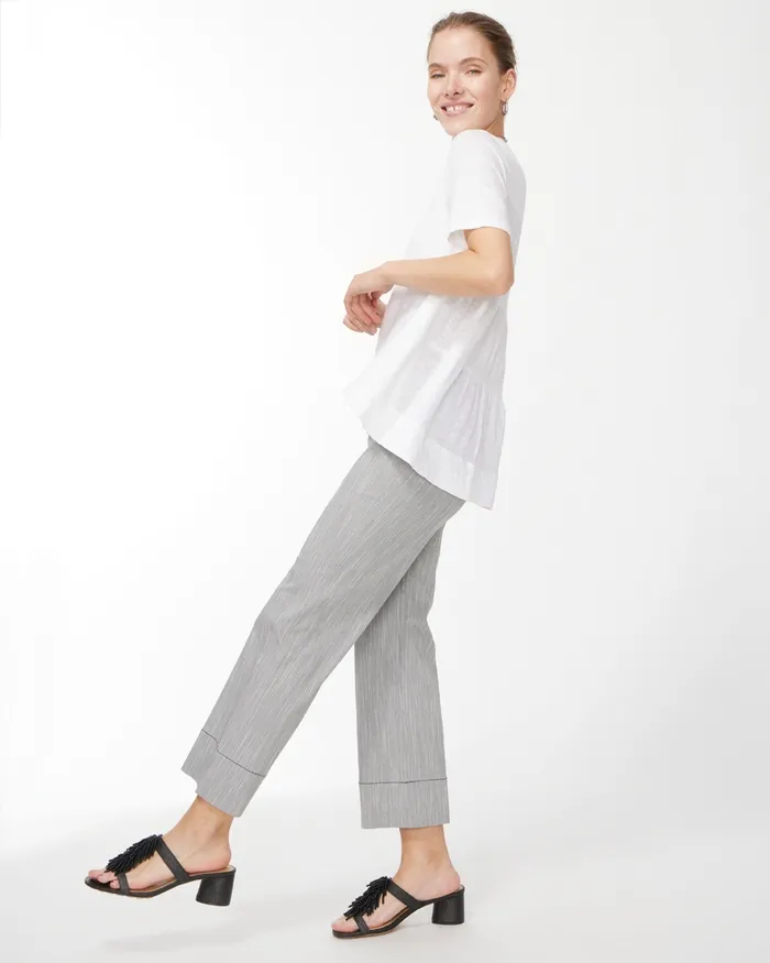 Chico039s Linen Tiered ALine Tee Alabaster Women Tees