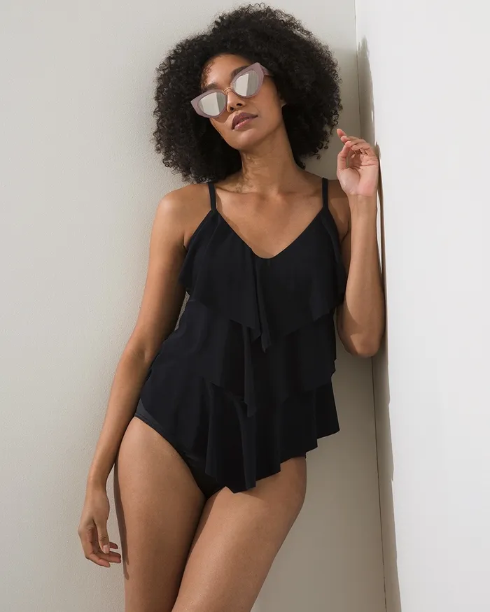 Chico039s Miraclesuit Super High Waist Swim Bottom Black Women Swim