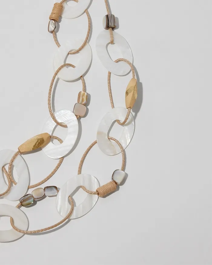 Chico039s Mother Of Pearl Multistrand Necklace Neutral Women Necklaces
