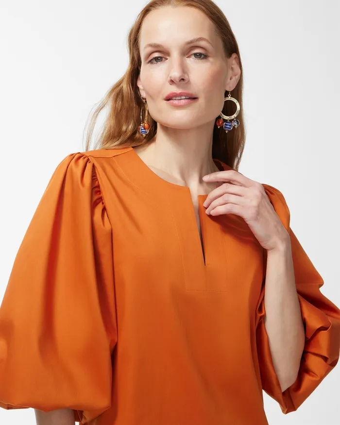 Chico039s No Iron Stretch Pullover Top Burnished Clay Women Tops