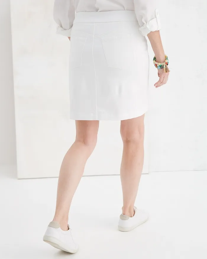 Chico039s Pullon Denim Skort Alabaster Women Shorts