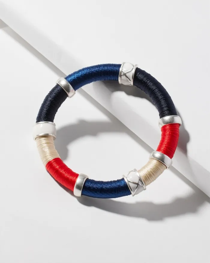 Chico039s Red White and Blue Magnetic Bracelet WhiteBlue Women Bracelets