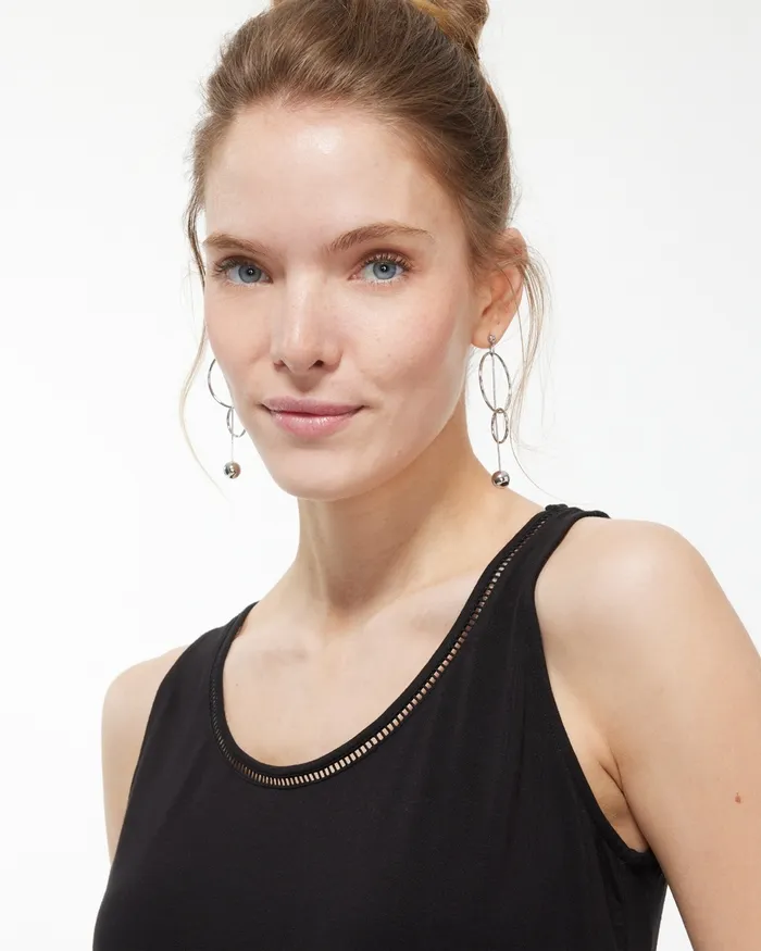 Chico039s Touch Of Cool Eyelet Neck Tank Alabaster Women Tees