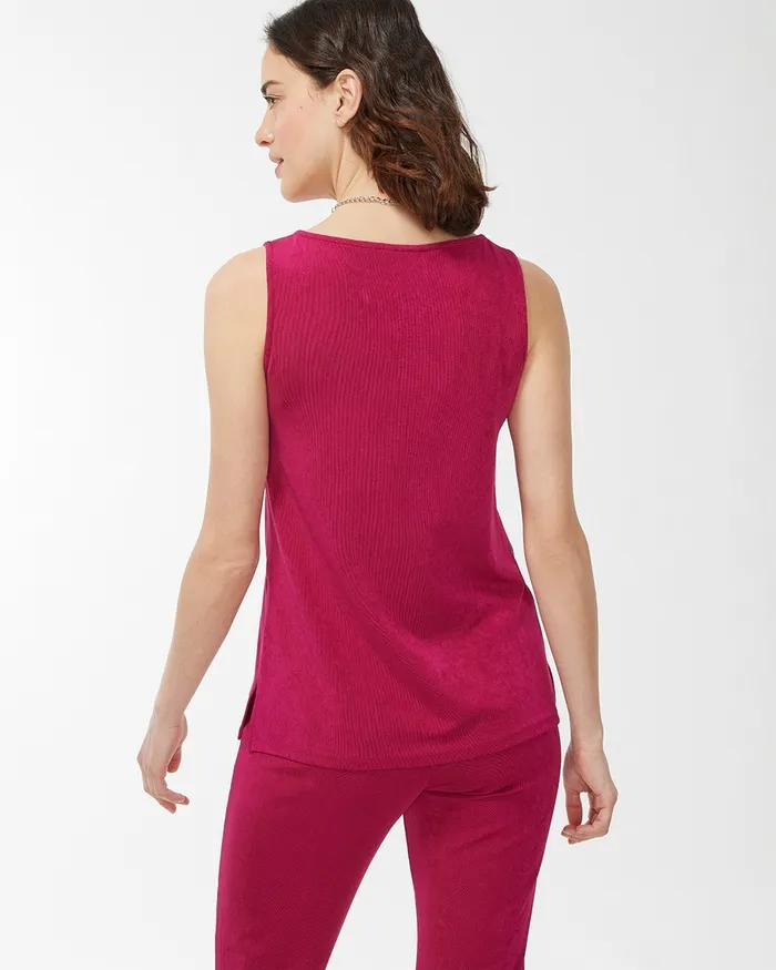 Chico039s Travelers Classic Side Slit Tank Botanic Berry Women Matching Sets