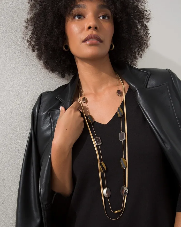 Chico039s TwoStrand Long Necklace Deep Chianti Women Necklaces