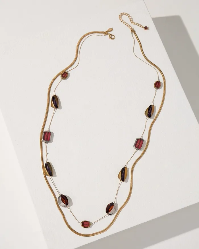 Chico039s TwoStrand Long Necklace Deep Chianti Women Necklaces