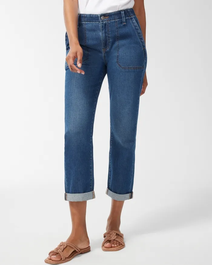 Chico039s Utility Crops Glasgow Indigo Women Jeans and Denim