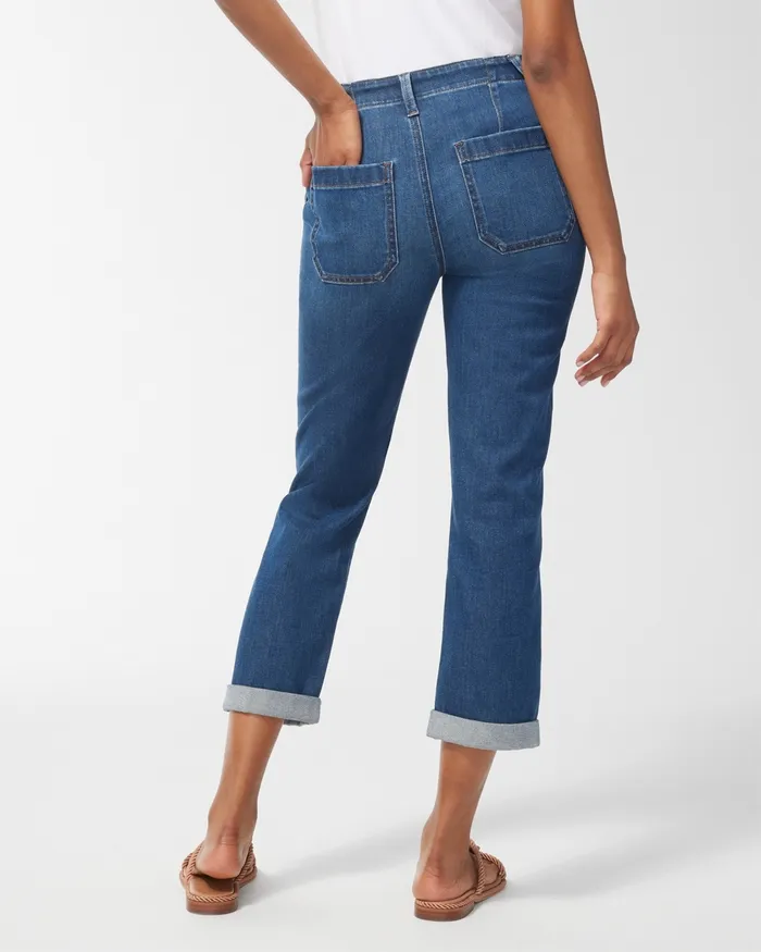Chico039s Utility Crops Glasgow Indigo Women Jeans and Denim
