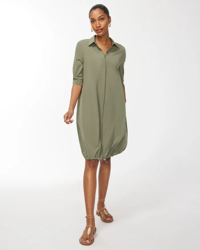 Chico039s Zenergy UPF Bungee Dress Dark Moss Women Dresses and Skirts