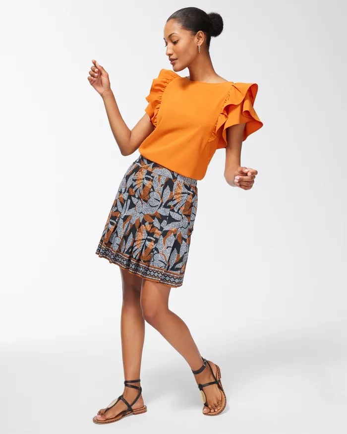 Chico039s Zenergy UPF Neema Drama Sleeve Top Burnished Clay Women Activewear