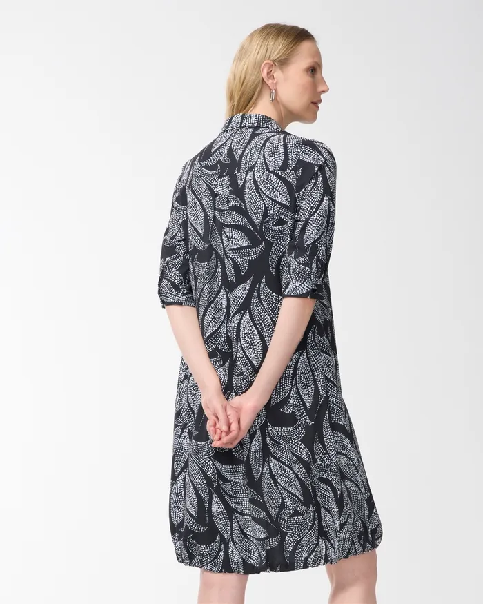 Chico039s Zenergy UPF Neema Foliage Bungee Dress Black Women Dresses and Skirts