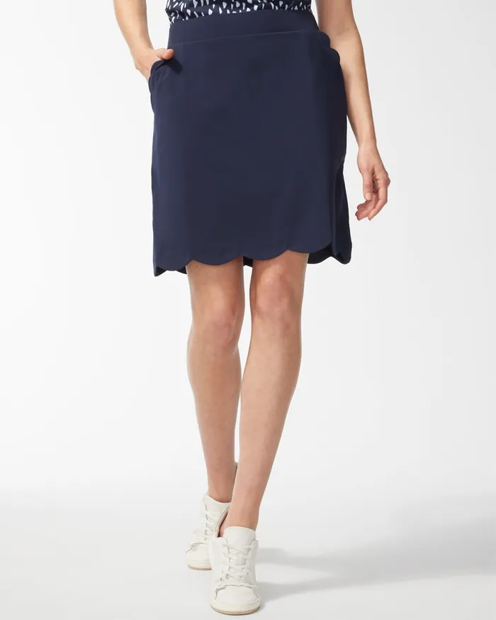 Chico039s Zenergy UPF Neema Navy Scallop Hem Skort Classic Navy Women Pants