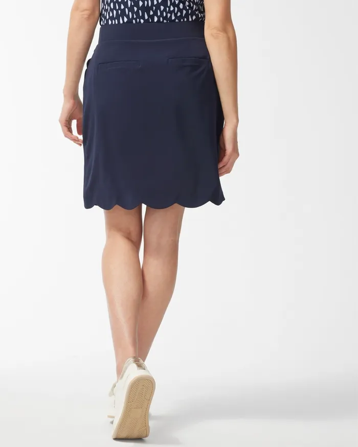 Chico039s Zenergy UPF Neema Navy Scallop Hem Skort Classic Navy Women Shorts
