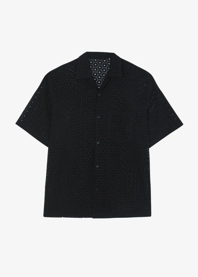 Clothing Men The Frankie Shop Landon Short Sleeve Shirt 8211 Black