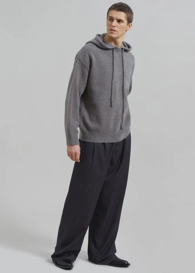 Clothing Men The Frankie Shop Peyton Pleated Pants 8211 Grey Pinstripe