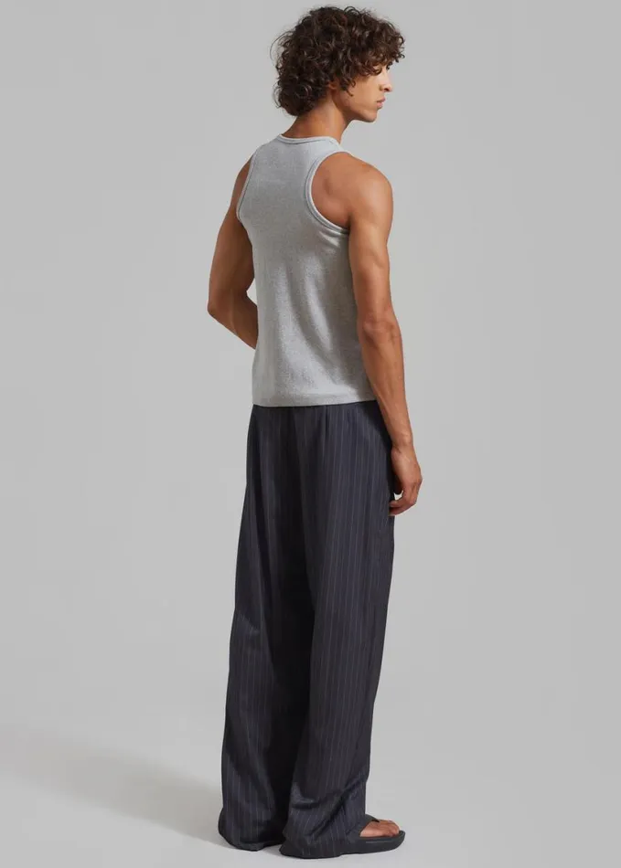 Clothing Men The Frankie Shop Peyton Pleated Pants 8211 Grey Pinstripe