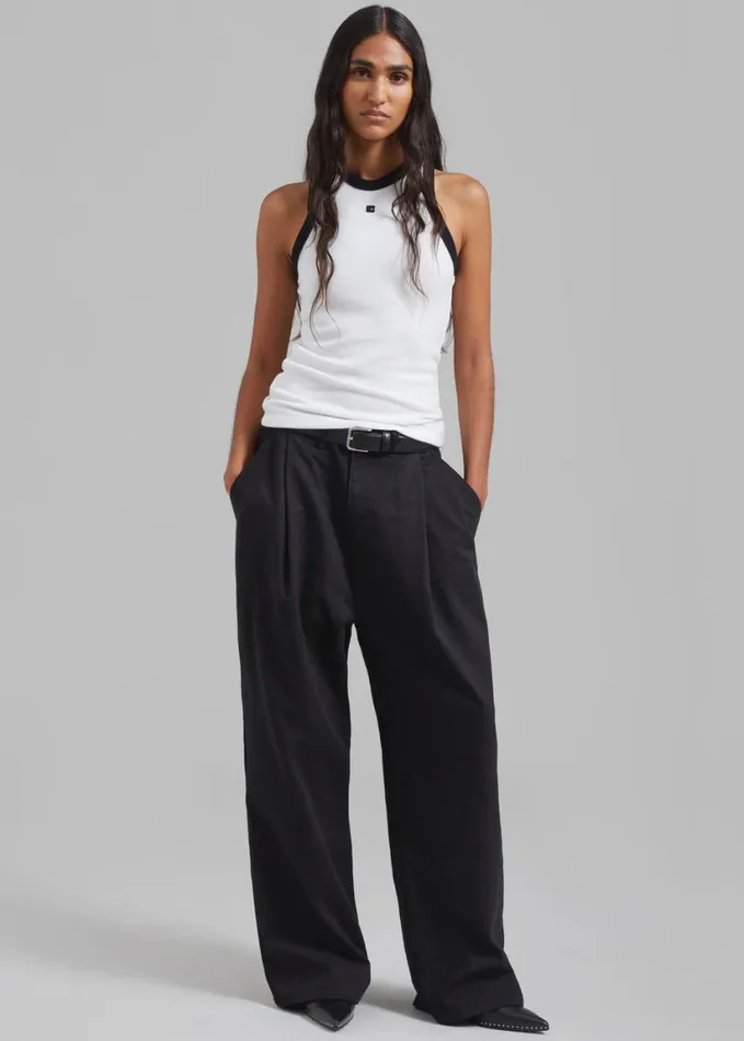 Clothing WomenMen The Frankie Shop Drew Denim Pants 8211 Black