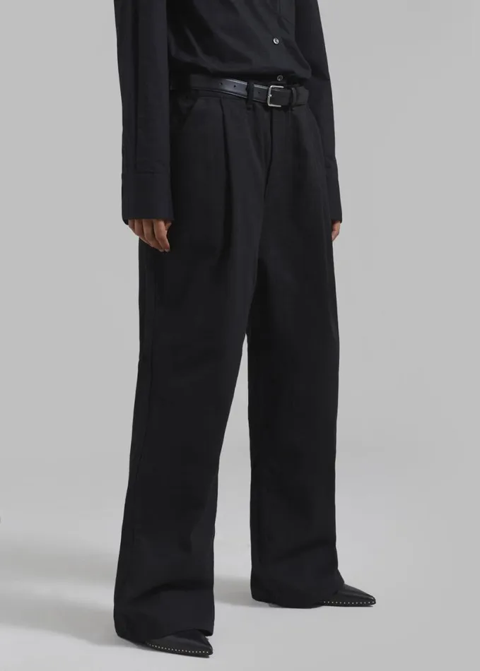 Clothing WomenMen The Frankie Shop Drew Denim Pants 8211 Black