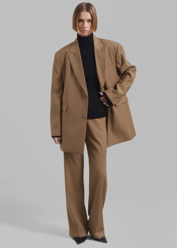Clothing Women The Frankie Shop Alana Pants 8211 Brown