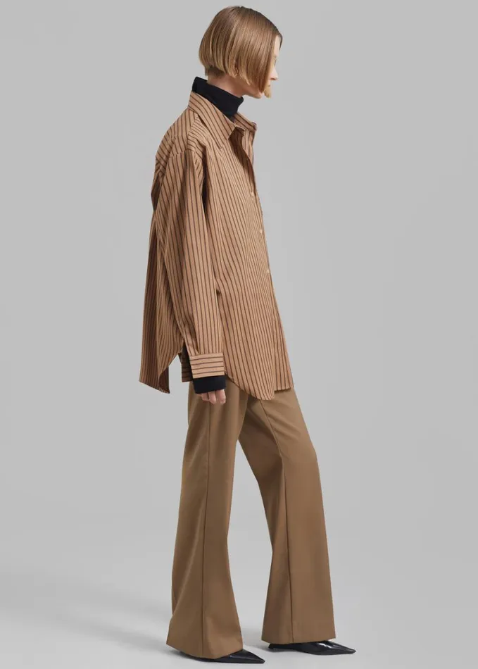Clothing Women The Frankie Shop Alana Pants 8211 Brown