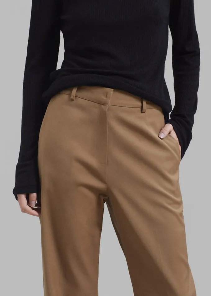 Clothing Women The Frankie Shop Alana Pants 8211 Brown