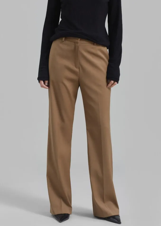 Clothing Women The Frankie Shop Alana Pants 8211 Brown