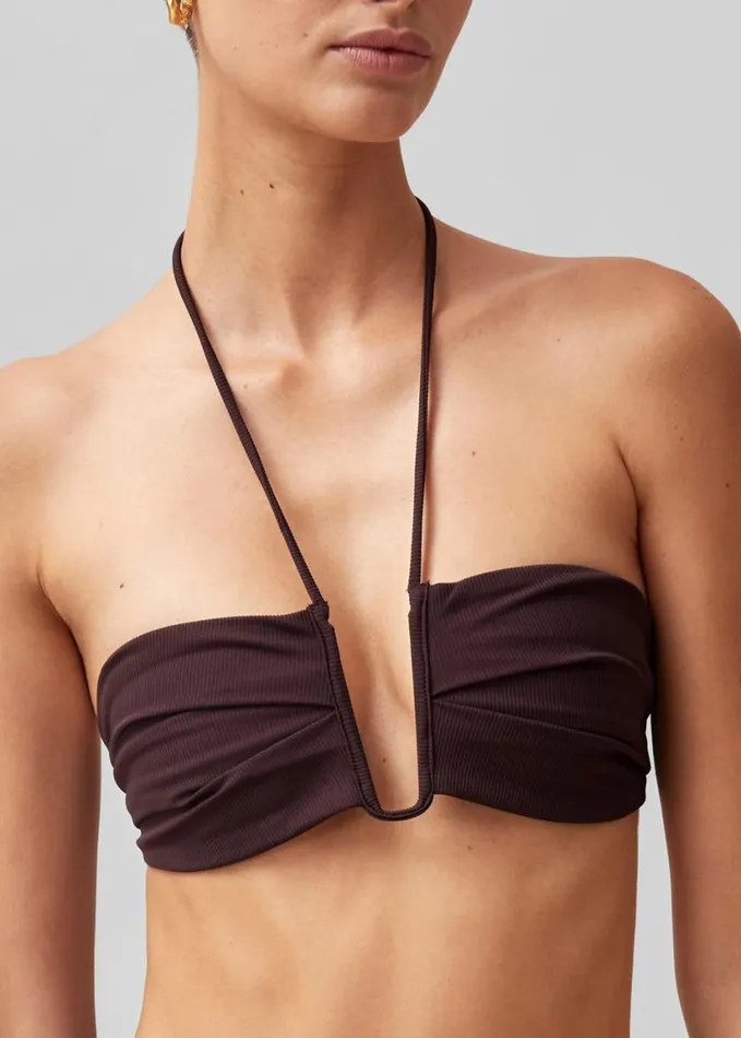 Clothing Women The Frankie Shop Alohas Neptune Bikini Top 8211 Brown