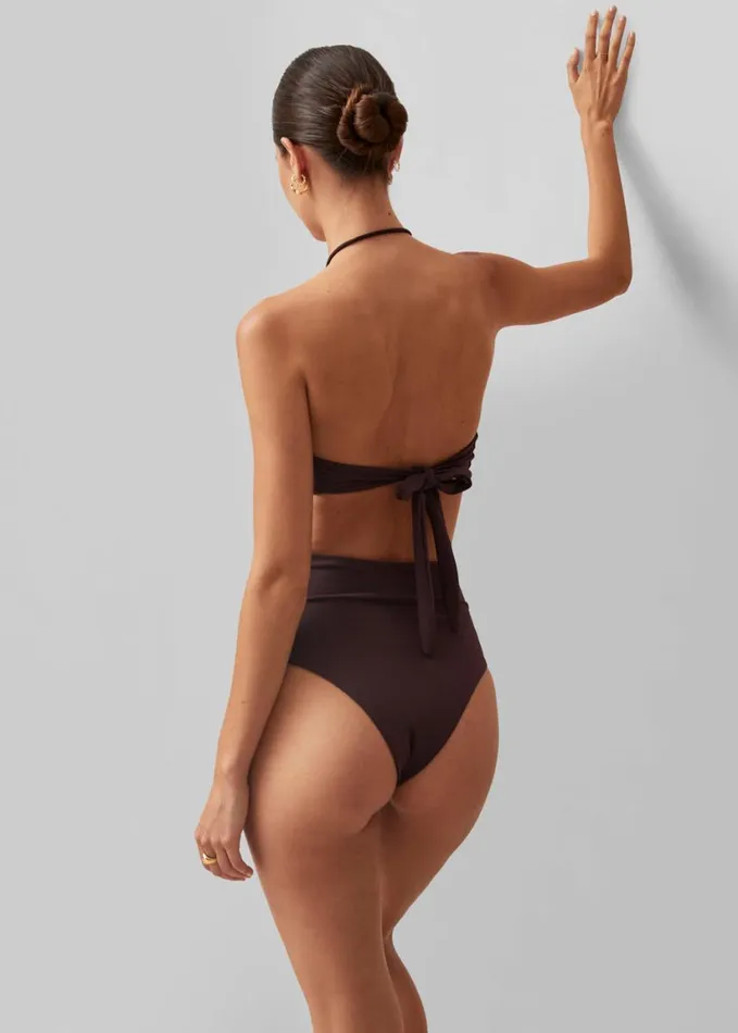 Clothing Women The Frankie Shop Alohas Neptune Bikini Top 8211 Brown