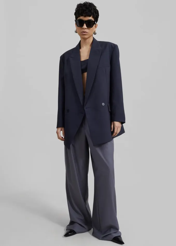 Clothing Women The Frankie Shop Auden Blazer 8211 Charcoal