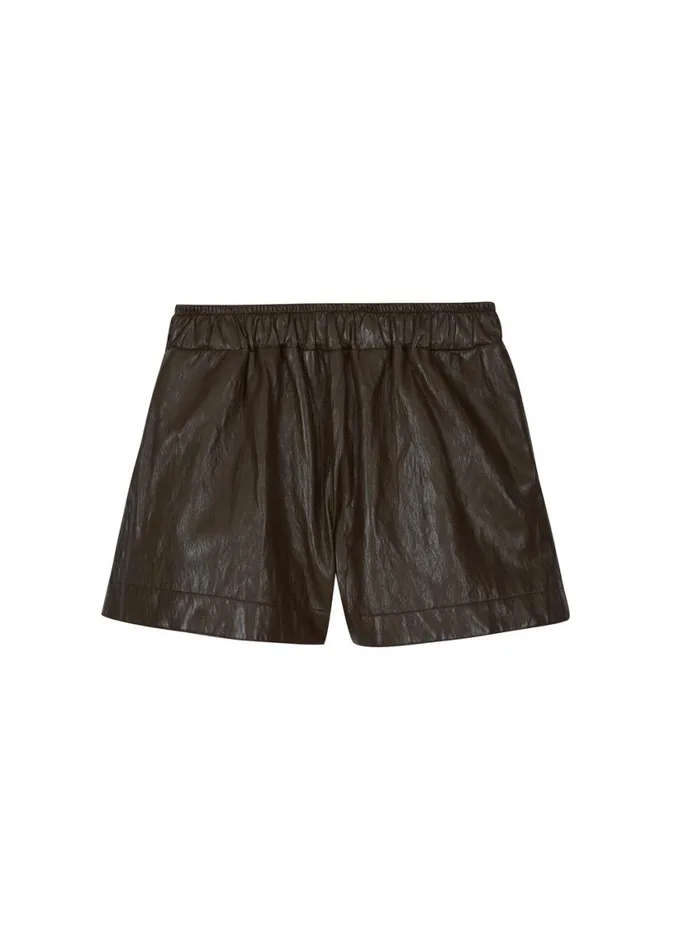 Clothing Women The Frankie Shop Axelle Faux Leather Shorts 8211 Brown
