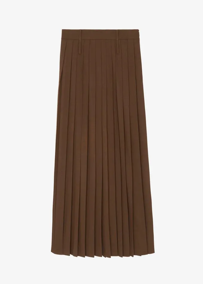 Clothing Women The Frankie Shop Bailey Long Pleated Skirt 8211 Brown