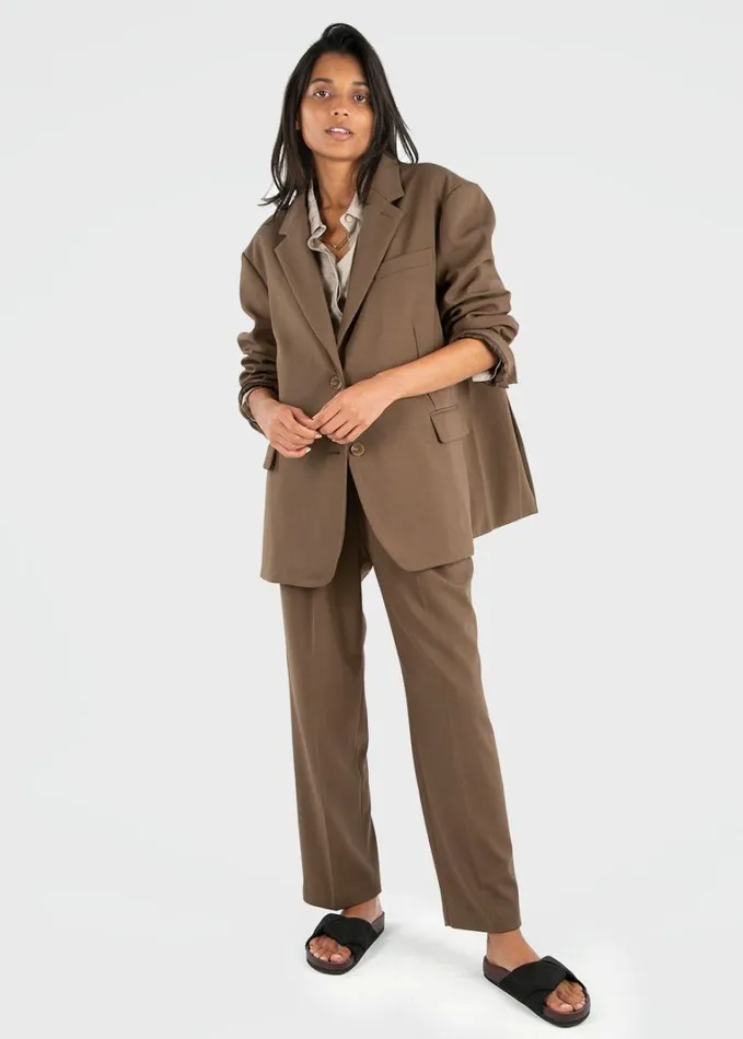 Clothing Women The Frankie Shop Bea Blazer 8211 Chocolate
