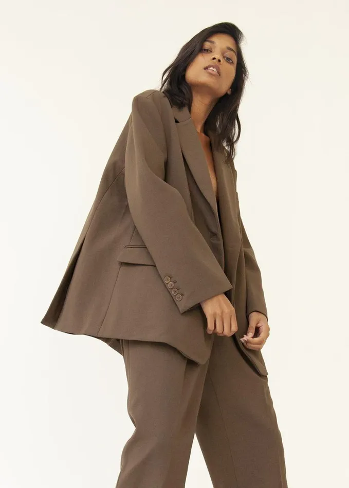 Clothing Women The Frankie Shop Bea Blazer 8211 Chocolate