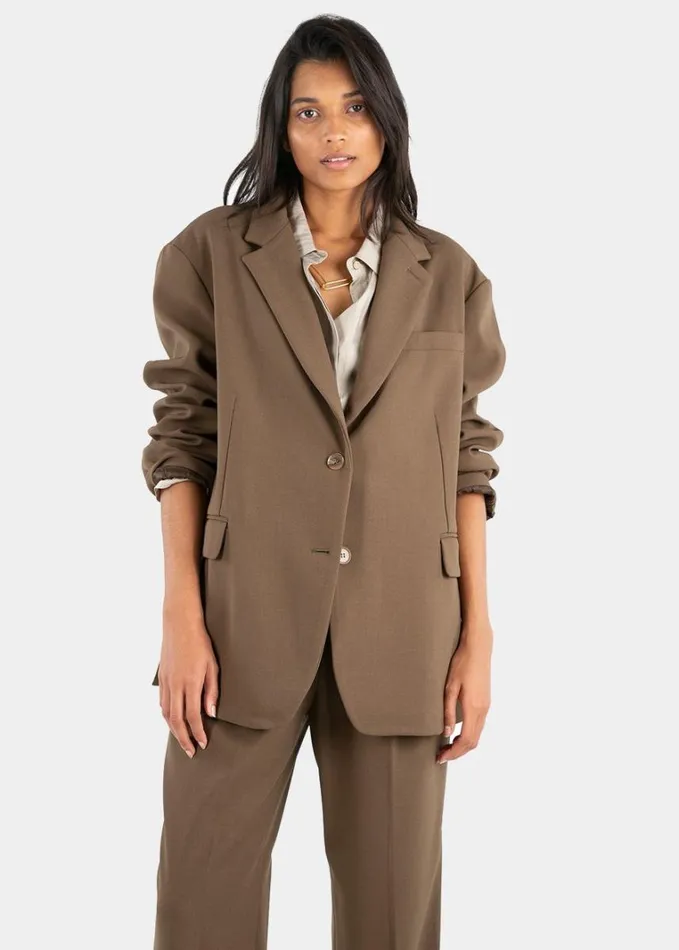 Clothing Women The Frankie Shop Bea Blazer 8211 Chocolate