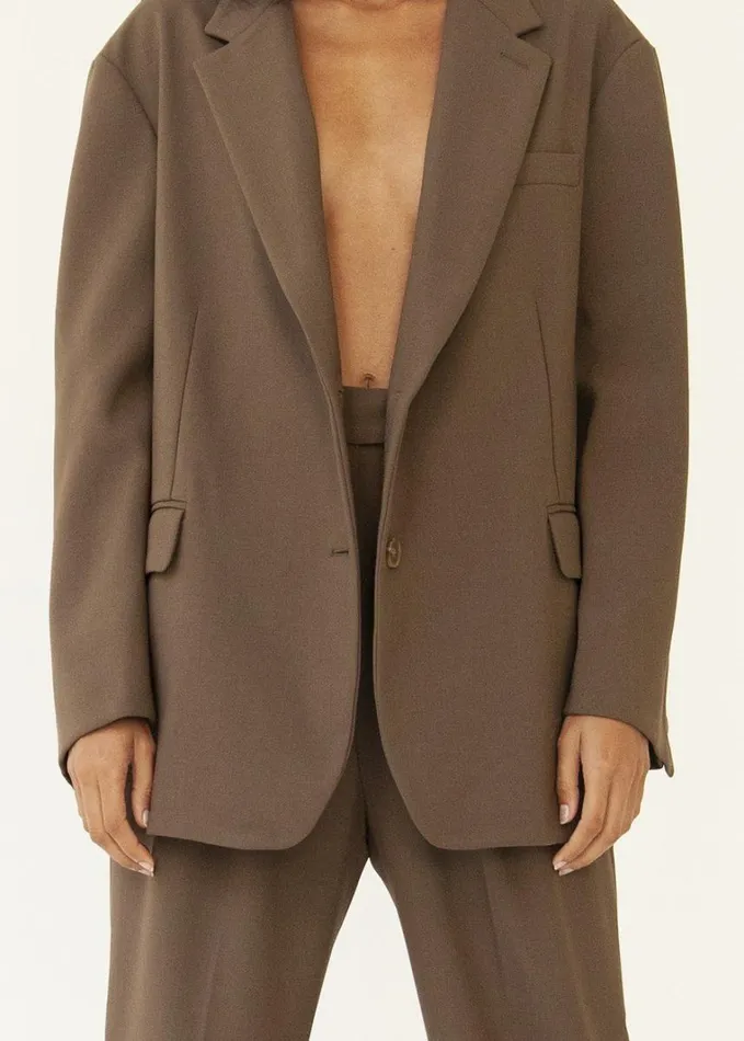 Clothing Women The Frankie Shop Bea Blazer 8211 Chocolate