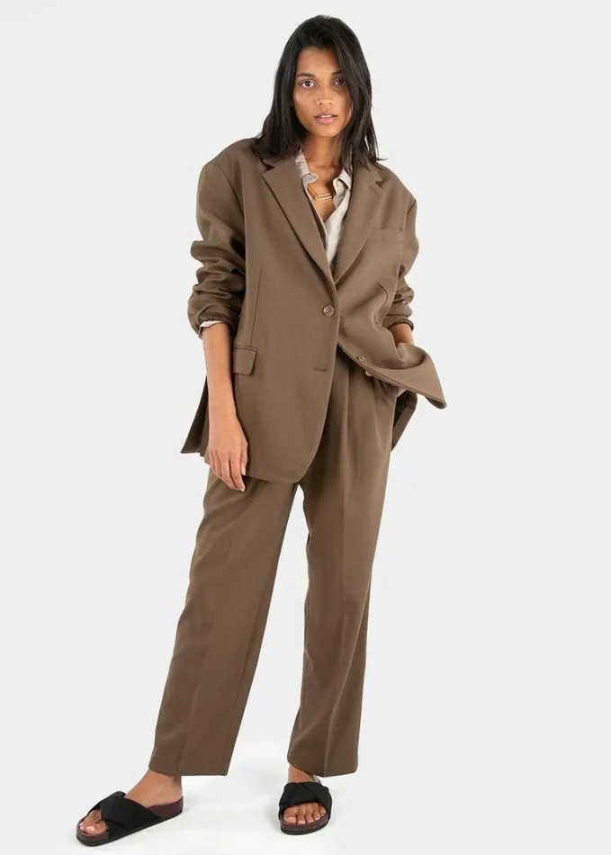Clothing Women The Frankie Shop Bea Blazer 8211 Chocolate
