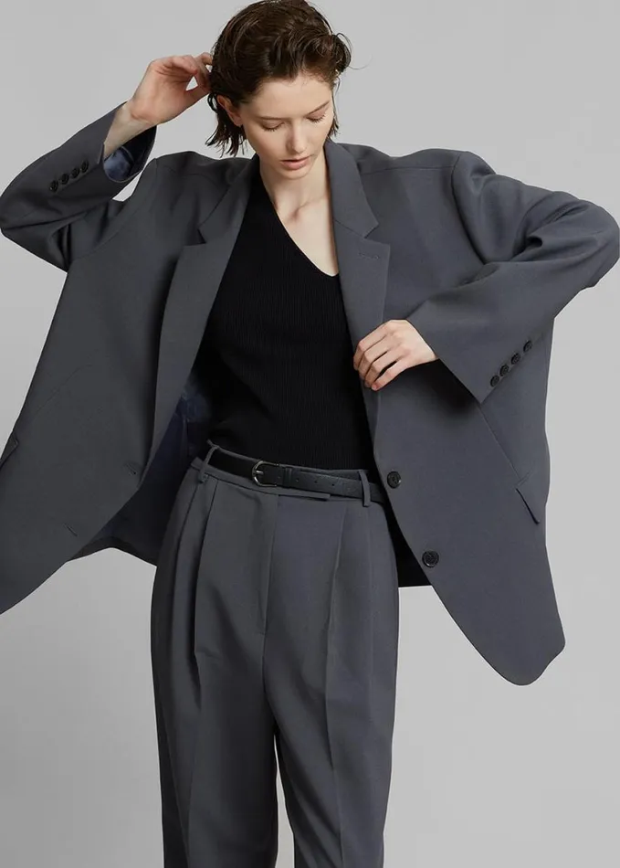 Clothing Women The Frankie Shop Bea Suit Pants 8211 Charcoal