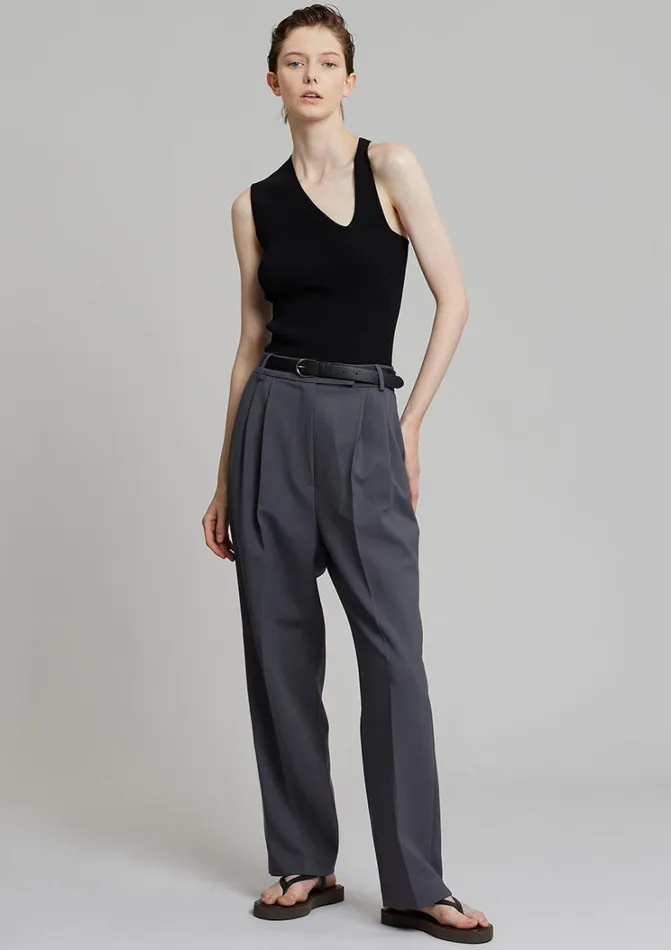 Clothing Women The Frankie Shop Bea Suit Pants 8211 Charcoal