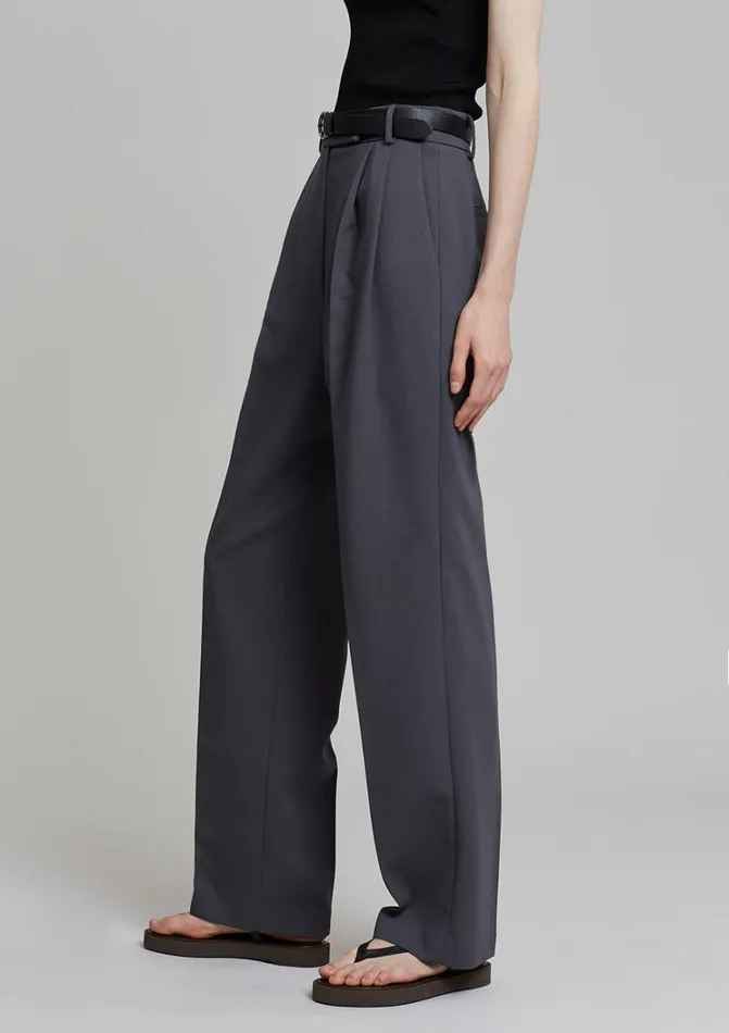 Clothing Women The Frankie Shop Bea Suit Pants 8211 Charcoal
