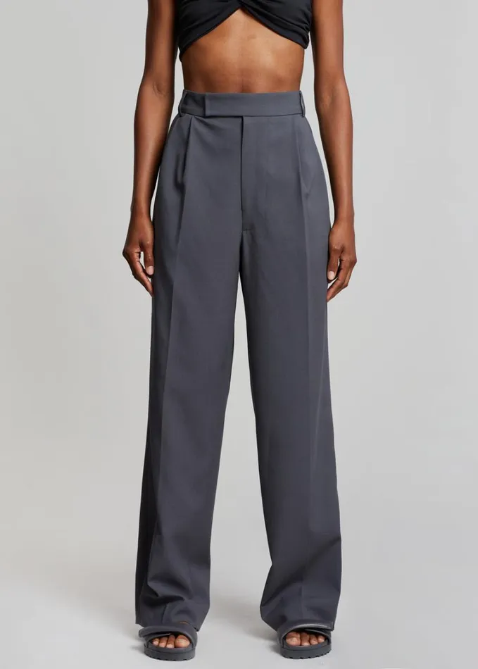 Clothing Women The Frankie Shop Bea Suit Pants 8211 Charcoal