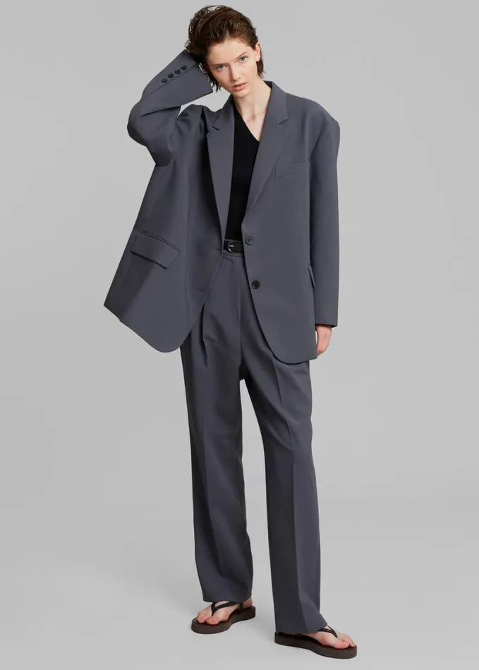 Clothing Women The Frankie Shop Bea Suit Pants 8211 Charcoal