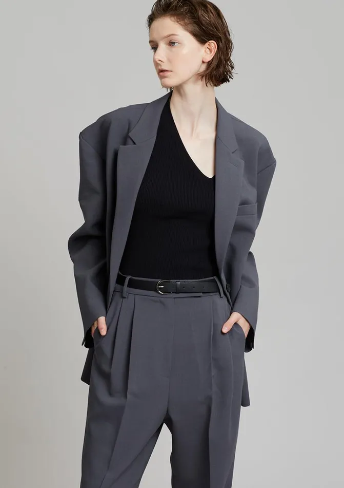 Clothing Women The Frankie Shop Bea Suit Pants 8211 Charcoal