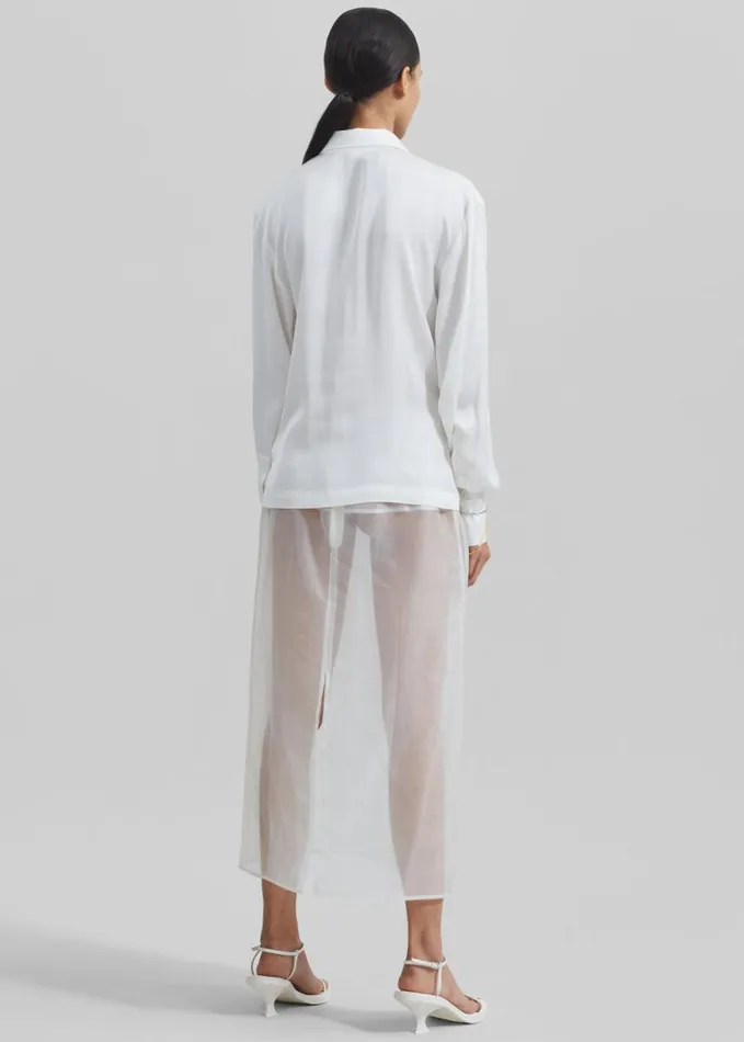 Clothing Women The Frankie Shop Beaufille Lewis Blouse 8211 Pearl