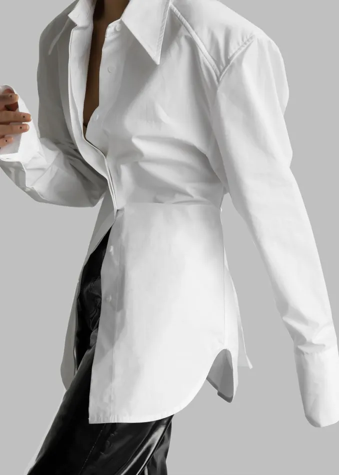 Clothing Women The Frankie Shop Bec Padded Shirt 8211 White