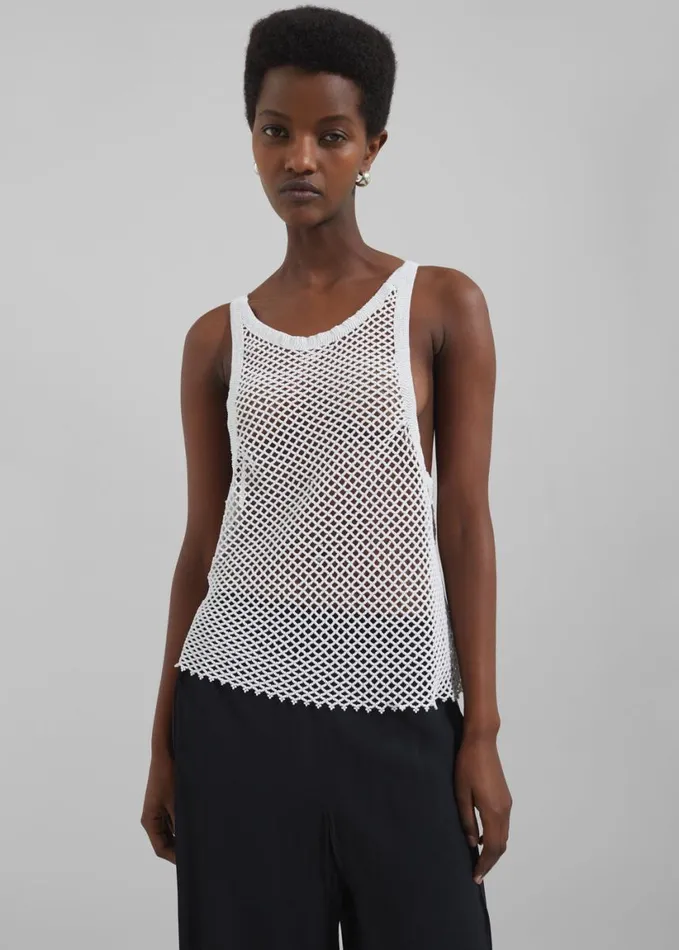 Clothing Women The Frankie Shop Bevza Beaded Tank Top 8211 Ivory