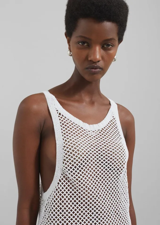 Clothing Women The Frankie Shop Bevza Beaded Tank Top 8211 Ivory